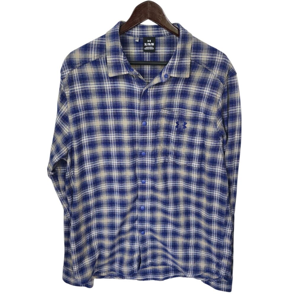 Under Armour Tradesman Flex Flannel Men’s XL Plaid Shirt Long Sleeve Snap Button